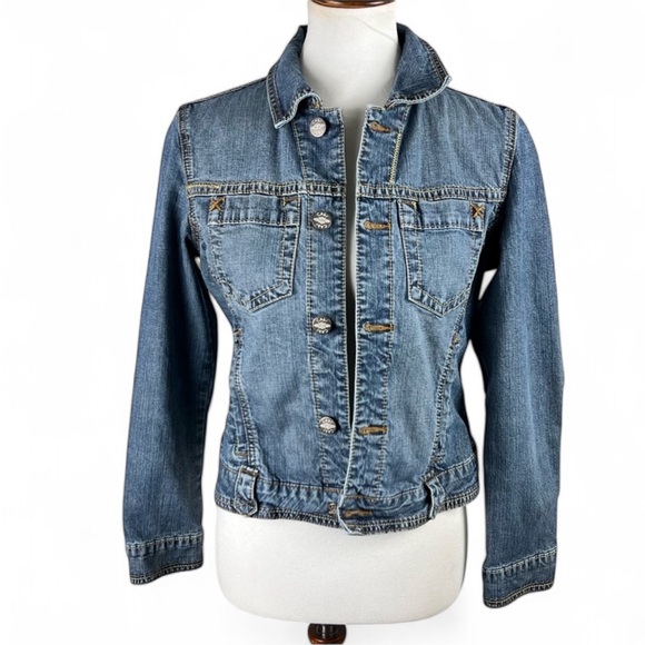 CAbi XS Vintage-Inspired Denim Jacket 511 Button-Up Stretch Blue Western Chic XS - Picture 1 of 16